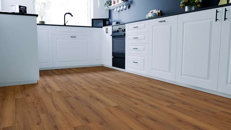 planeo design flooring for gluing - Eco Home&Health Rustic Oak Brown | synchronised embossing (LO-ED-02)