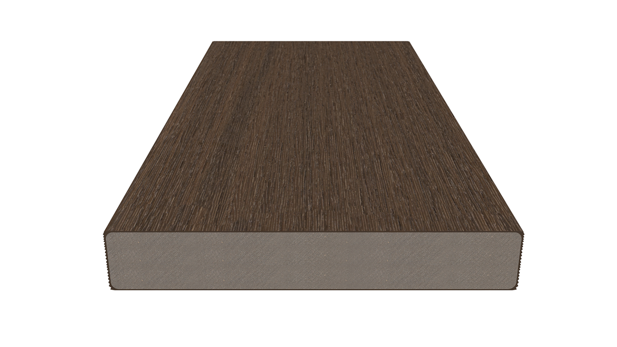planeo UNIDeck – WPC CoEx-coated decking board, Ipe Brown, 3m – textured/smooth brushed