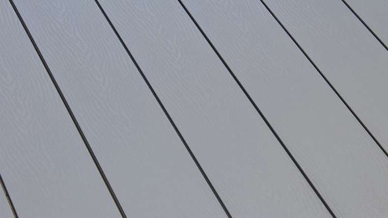 planeo WPC - decking board solid grey - grooved/embossed