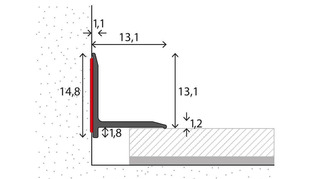 planeo wall connection profile 892 - 100 cm