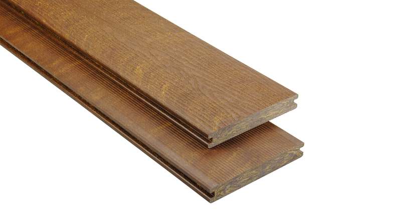 planeo WPC - decking board solid walnut embossed/fluted - 1m to 6m