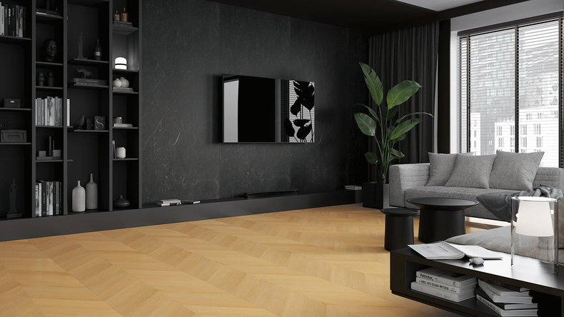 planeo SPC wall cladding – CeraRock Tile Black Slate XL 280 x 117.5 cm