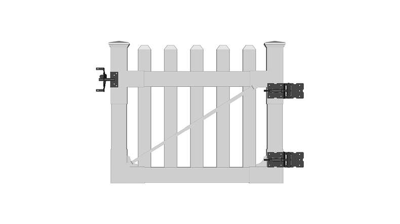 planeo Privara - PVC front garden fence door white - UV-resistant | 100 x 80 cm