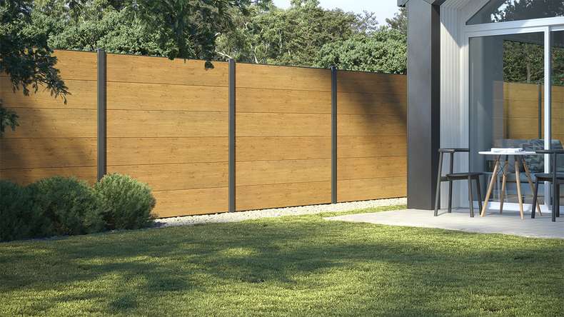 planeo Basic - PVC-Push-Pin Fence Square Natural Oak