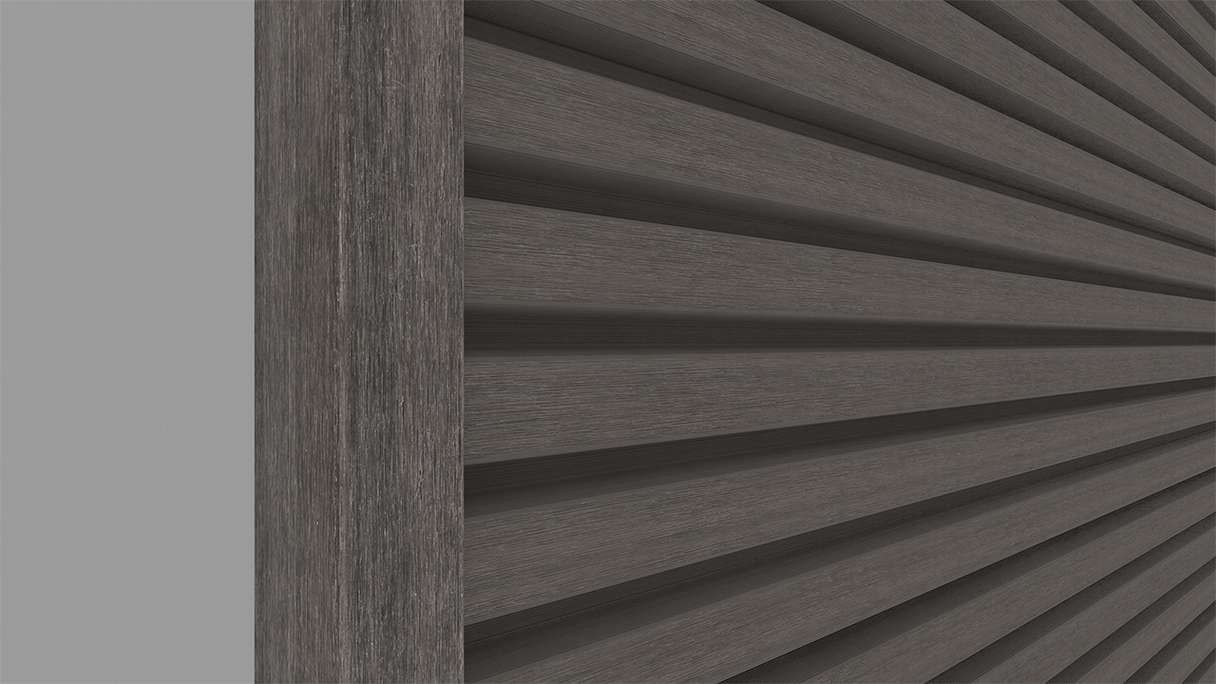 planeo LINEA – Aluminium CoEx end profile, dark grey, 3000 x 74 x 61 mm