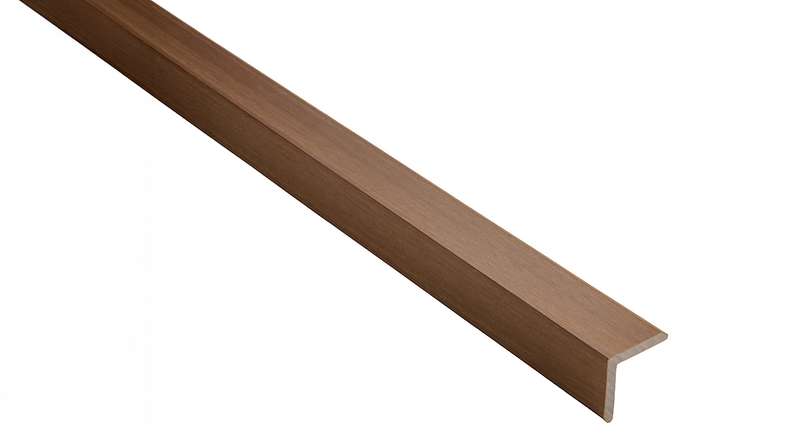 planeo WPC co-extruded façade corner profile, teak - 2900 x 45 x 45 mm