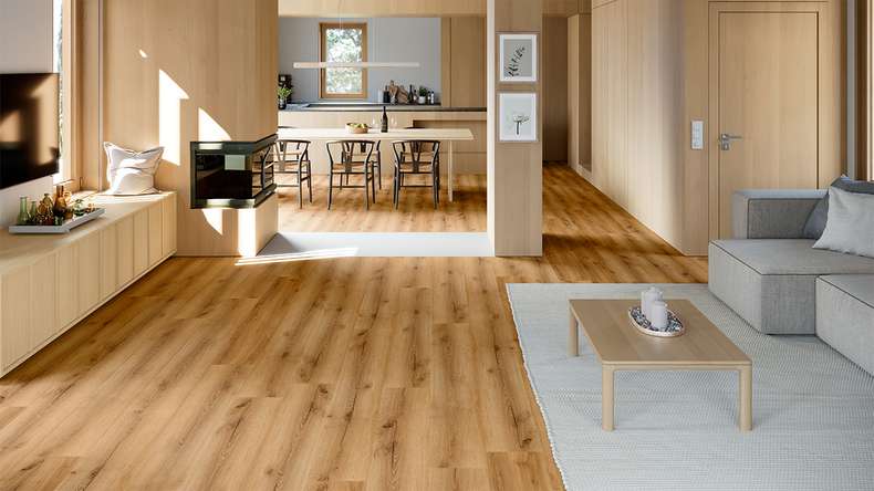 planeo Rigid Klick Vinyl - SolutionX 2in1 BigSize Atelier Oak 1.83m long XL plank | integrated footfall sound insulation (ECF-BS-85)