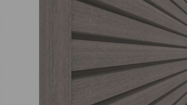 planeo LINEA Wide – WPC CoEx cladding, dark grey, 2900 x 181 mm
