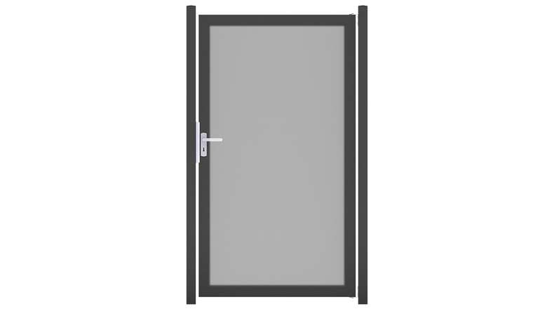 planeo Gardence Resistant – HPL privacy screen, ‘Uni Grey’, with aluminium frame