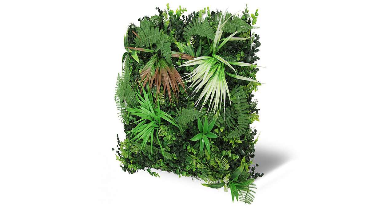 planeo acoustic panel - MixWall Leaf Mood Exotic Mixed Flora 52 x 52 cm | artificial plant (PLMW-71111)