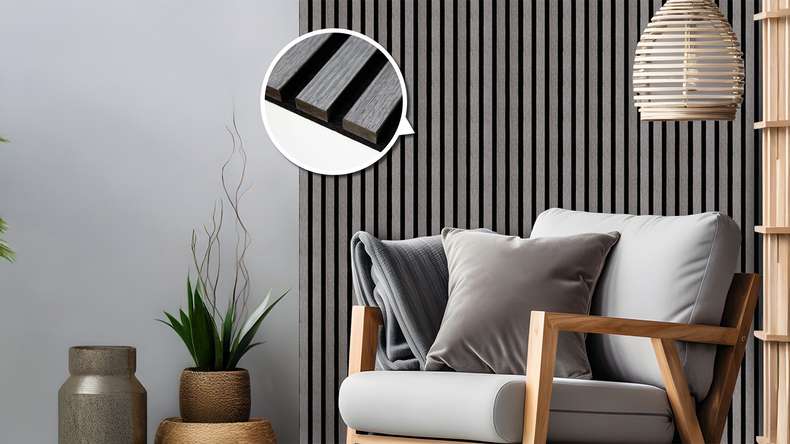 planeo acoustic panels - Wood Grey/Black 60x60 cm