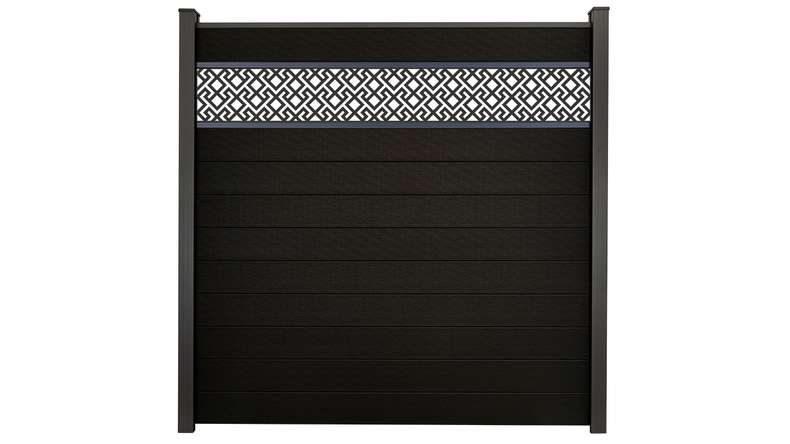 planeo Gardence Strong - BPC plug-in fence Abstract Black co-ex 180 x 180 cm