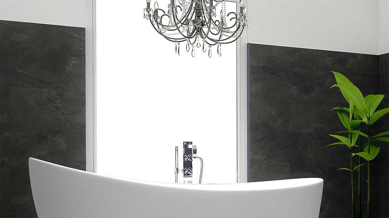 planeo Revea - Plastic wall panelling Slate Matt 60 x 30 cm