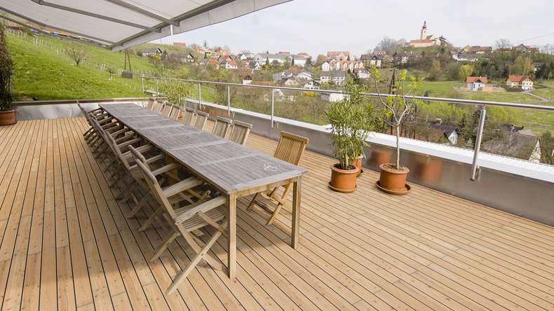 TerraWood wooden decking - Canadian larch - smooth on both sides