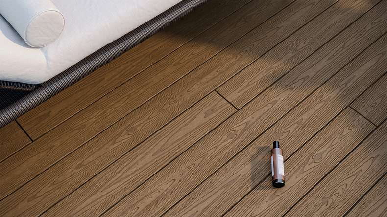 planeo CoEXWood WPC decking complete set solid plank - sand/caramel textured