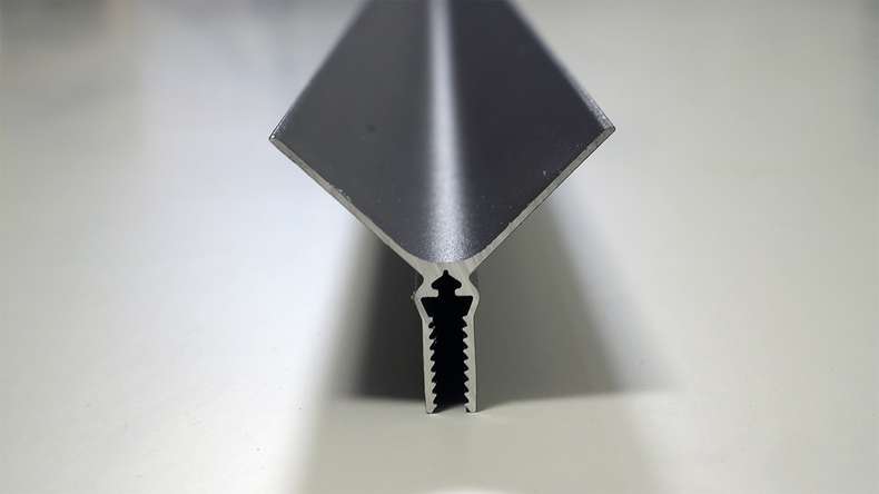 planeo Fassado - Aluminium inside corner end profile black 2.90m