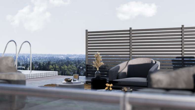 planeo Gardence Metallic Edge - Aluminium Garden Fence Square Anthracite | DB703