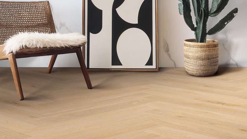 Gerflor adhesive vinyl - Creation 55 Aquinoah Blond | Herringbone