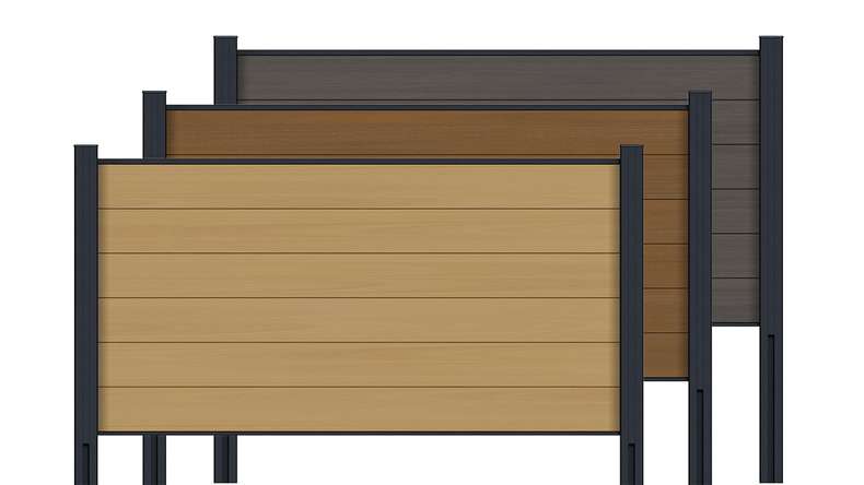 planeo INFINITY – WPC CoEx Front Garden Plug-in Fence 180 x 90 cm