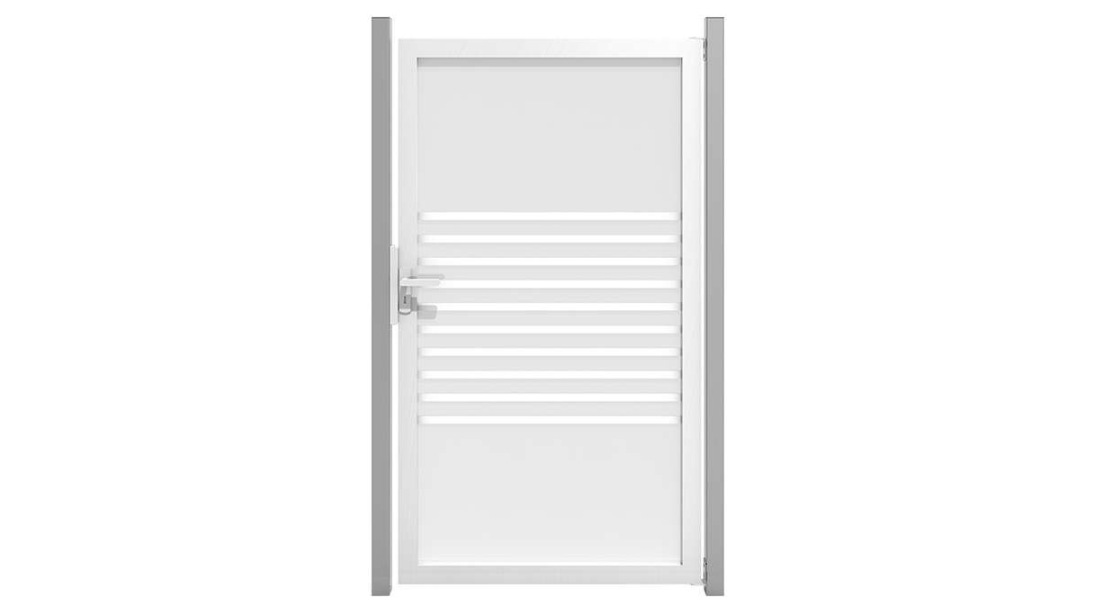 planeo Gardence Flair – Glass privacy gate with aluminium frame, 100 x 180 cm