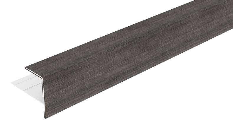 planeo LINEA – Aluminium CoEx end profile, dark grey, 3000 x 74 x 61 mm