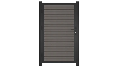 planeo LINEA - WPC CoEx Rhombus universal door dark grey with anthracite aluminium frame 100 x 180