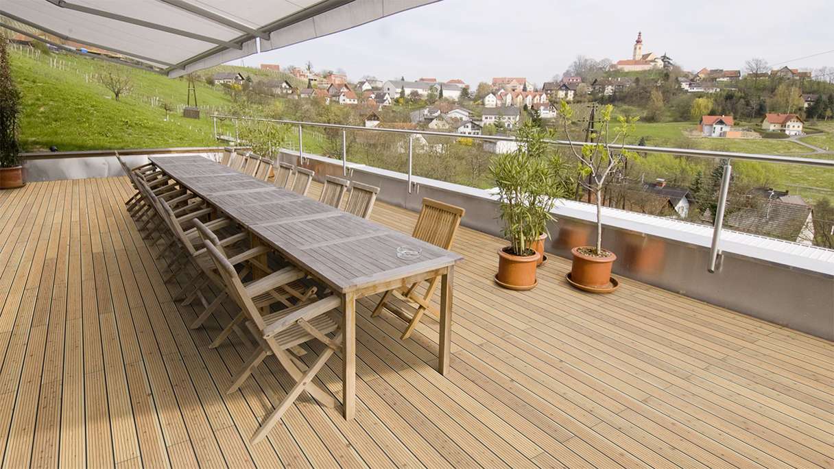 TerraWood wooden decking - Canadian larch - grooved / grooved