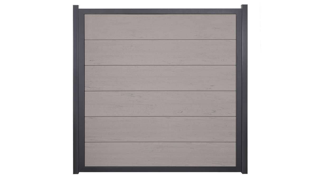 planeo Viento - garden fence square Bi-Color Sand with aluminium frame in anthracite