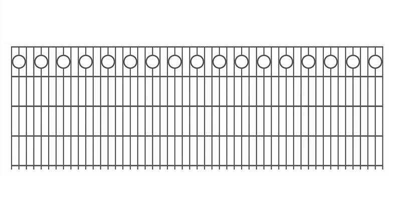 planeo double-rail decorative fence Halo 6/6/6 RAL 7016 anthracite