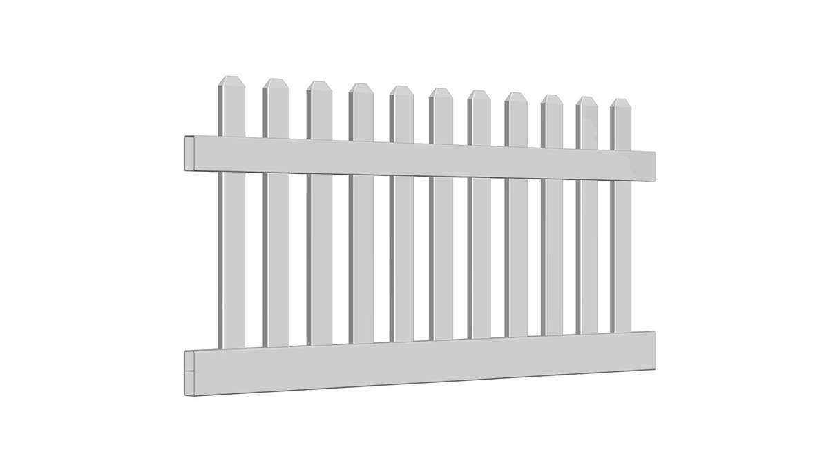 planeo Privara - PVC plug-in fence front garden fence white - UV-resistant | 180 x 80 cm