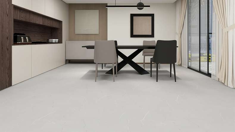 planeo Rigid click vinyl - STEINWERK PUCore XL Light grey marble | Impact sound insulation integrated (NF-FXL-294)