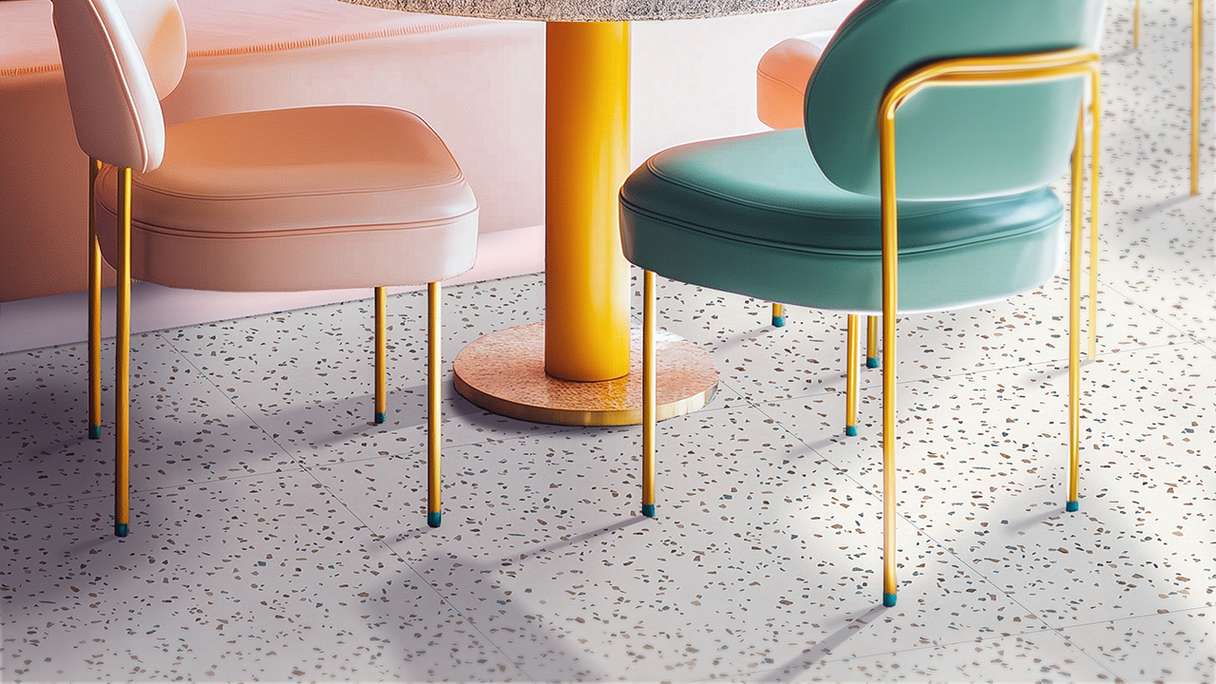 Gerflor Klick Vinyl Rigid - Creation 55 Clic Acoustic Confetti Cobalt | Impact sound insulation integrated (61261745)