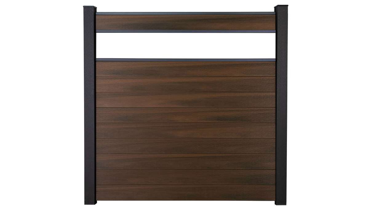planeo Gardence Strong - BPC plug-in fence glass satin walnut co-ex 180 x 180 cm