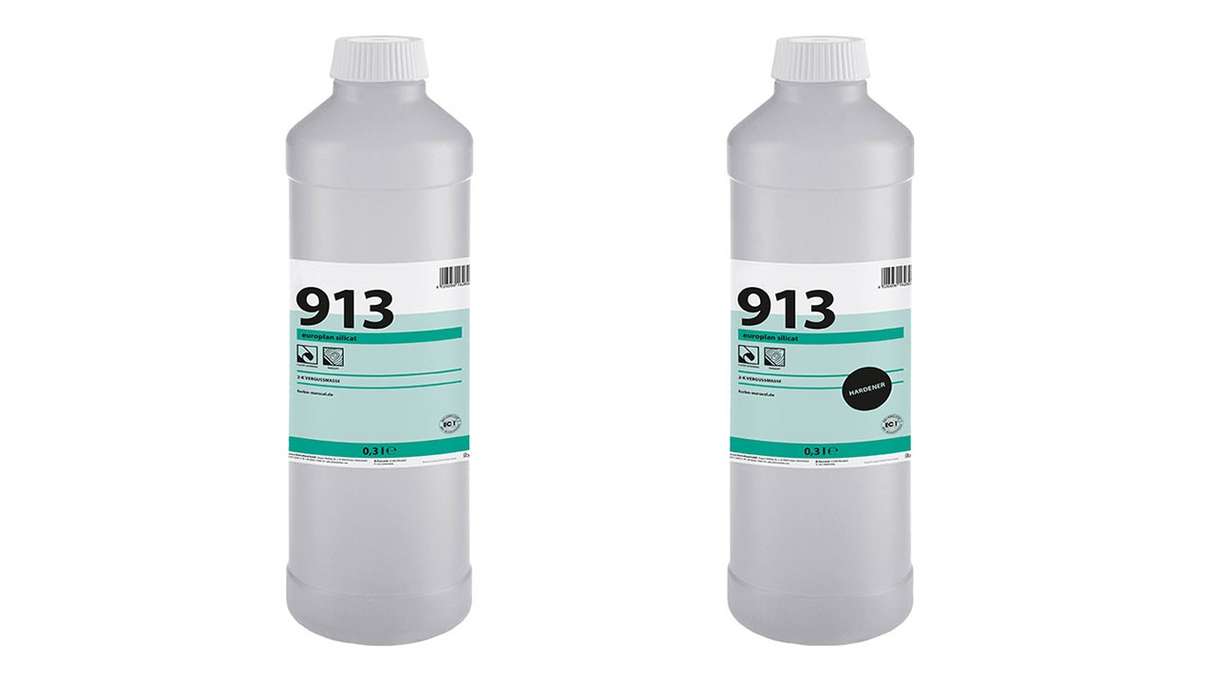 planeo casting resin 913 - 2 components silicate and hardener incl. 20 corrugated connectors 600 ml