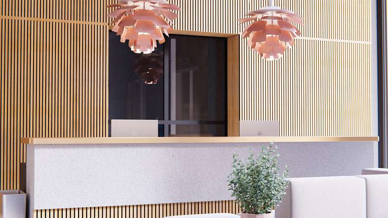 planeo acoustic panels - natural oak 2480 x 600 x 21.5 mm | fire-retardant
