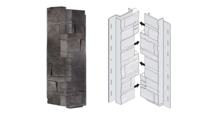 planeo facade corners laminated stone lava - 406 x 149 mm