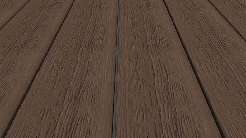 planeo ANTIKWoodline – WPC CoEx-coated decking board, lightweight composite profile – Ipe Brown 3m – rustic/smooth brushed