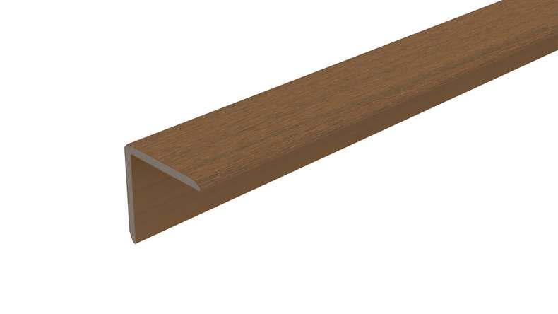 planeo LINEA – WPC CoEx internal and external corner profile, Burma Teak, 2900 x 55 x 55 mm