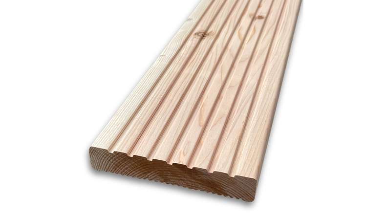TerraWood wooden decking - Douglas fir Canadian - grooved / grooved