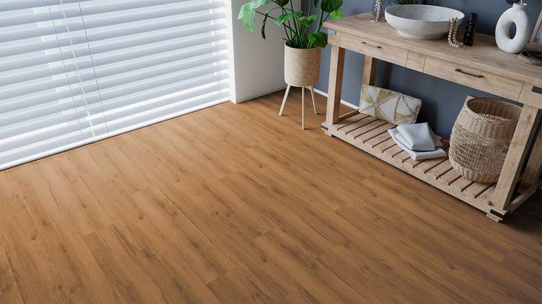 planeo design flooring for gluing - Eco Home&Health Rustic Oak Brown | synchronised embossing (LO-ED-02)