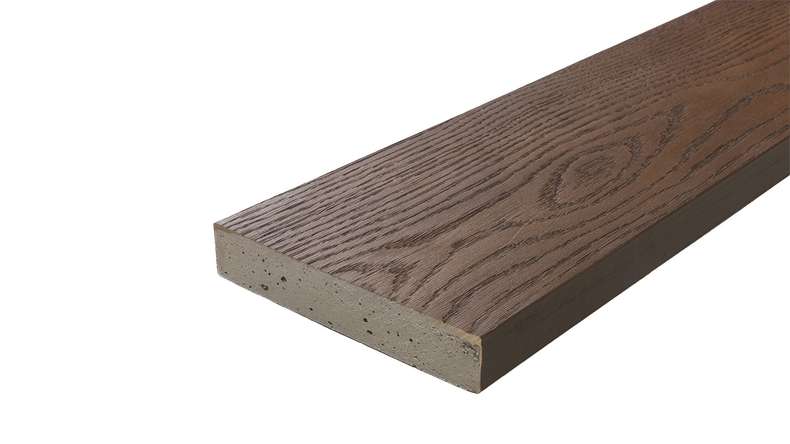 planeo Authoria PureBoard solid decking - Antique Brown Oak 3.6m textured
