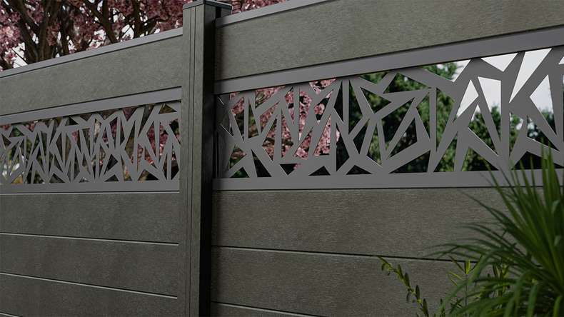planeo Gardence Strong - BPC plug-in fence Triangle anthracite grey 180 x 180 cm