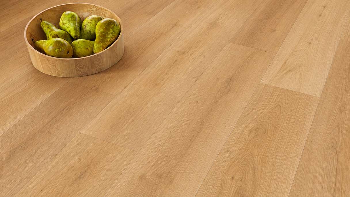 planeo Rigid Click Vinyl – SolutionX 2-in-1 BigSize Belle Oak 1.83 m long XL plank | Integrated impact sound insulation (ECF-BS-86)