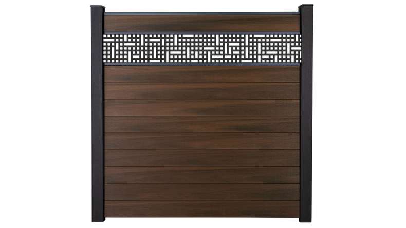 planeo Gardence Strong - BPC plug-in fence mesh walnut co-ex 180 x 180 cm