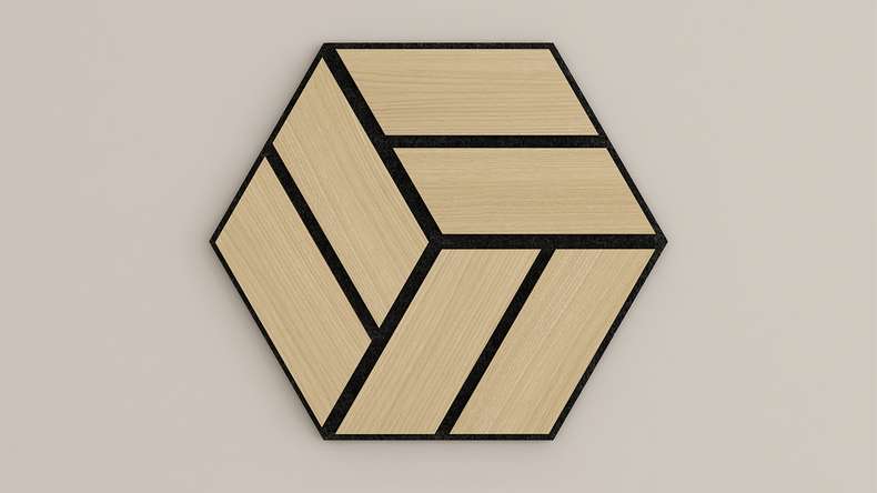 Skaben acoustic panels SilentWall - HexaUno New Light - 30 x 26 cm