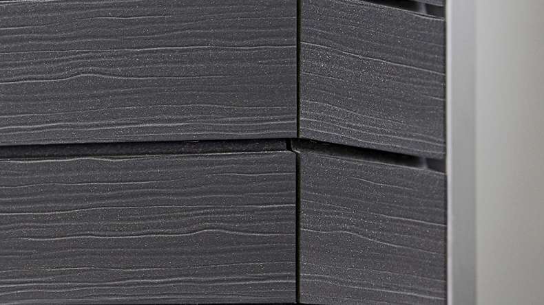 planeo Fassado - WPC rhombus strip facade cladding Prime basalt grey