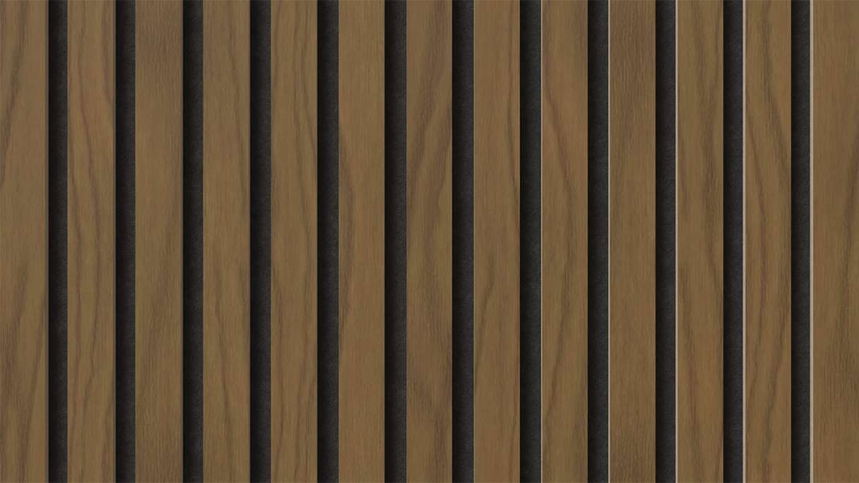 planeo acoustic panels - walnut 2480 x 600 x 21.5 mm | fire-retardant