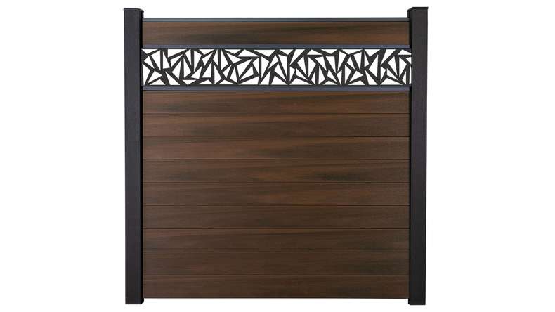 planeo Gardence Strong - BPC plug-in fence Triangle walnut co-ex 180 x 180 cm