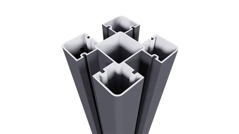 planeo aluminium posts for setting in concrete – Anthracite 8 x 8 x 240 cm, including post cap