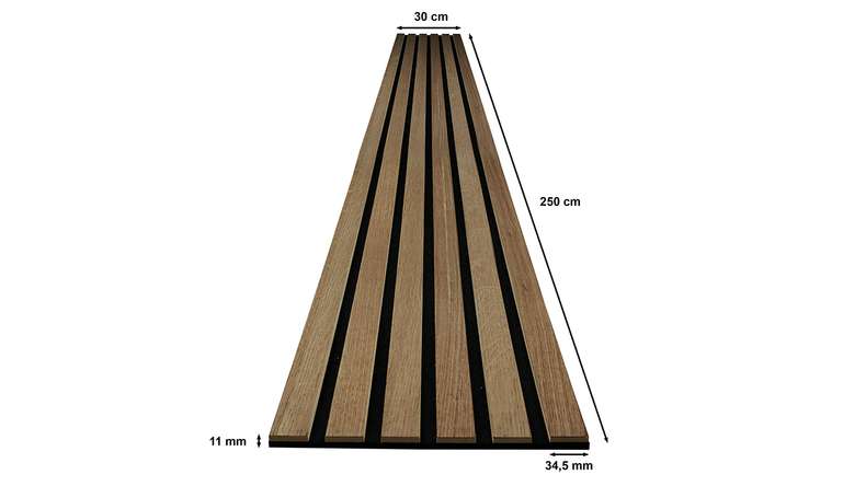 Skaben acoustic panels SilentWall Comfort - Rustic oak - 250 x 30 cm